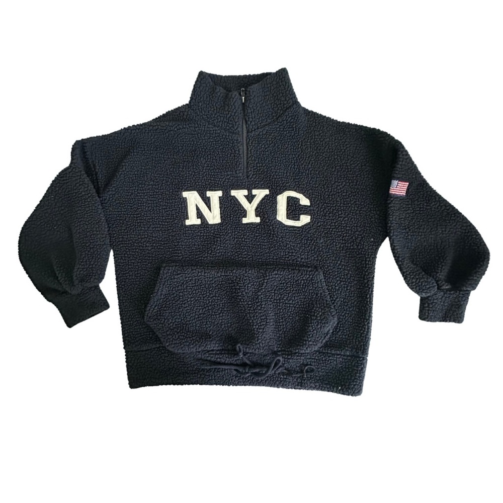 Navy Blue NYC Half-Zip Fleece Pullover